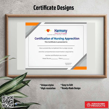 Certificate design for completion awards For Nursing