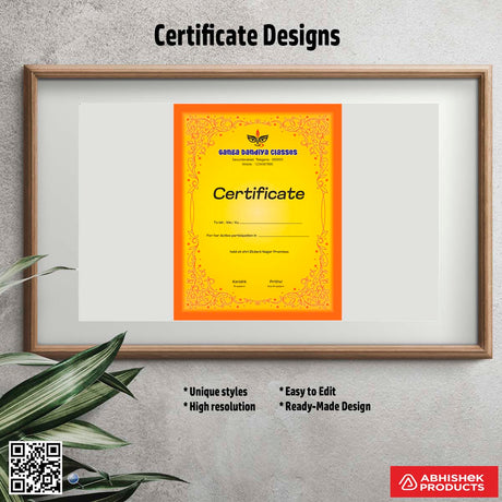 Certificate with an artistic outline design For Dance