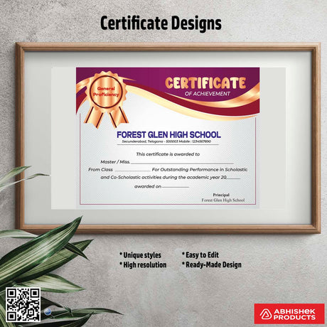 Certificate template for honorary awards For school Scholastic