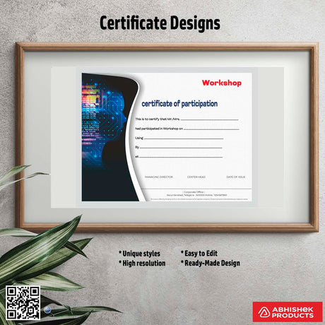 Certificate with a geometric background For Workshop