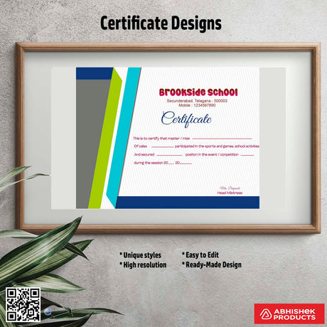 Certificate design for appreciation awards For School Sports Games