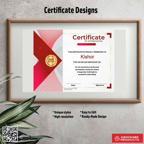 Certificate with a decorative border design For Appreciation