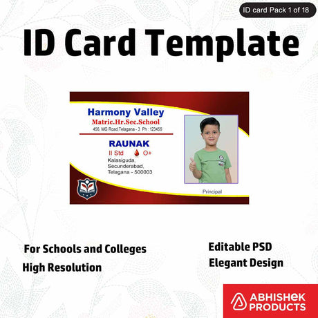 High-quality employee ID badge template, fully customizable and suitable for various uses