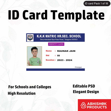 High-quality PVC ID card template, fully customizable and professional