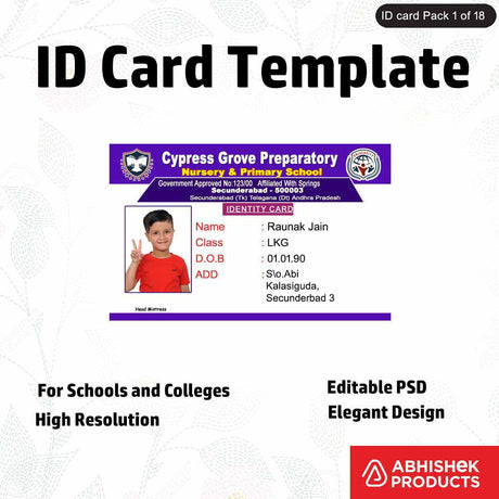 High-quality custom ID badge template, fully editable and professional