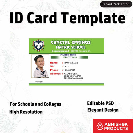 PSD design for designing employee ID cards, featuring customizable elements