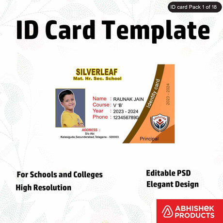 PSD design for designing ID cards, fully customizable and professional