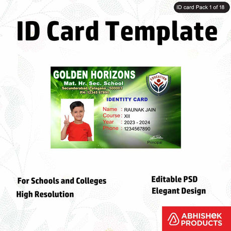 Professional employee ID badge design template with customizable elements for corporate use