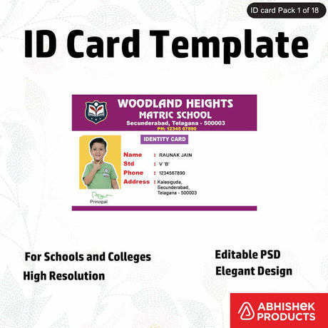 High-quality PVC ID card design template, fully editable and professional