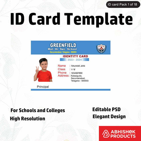 Professional employee ID card design template with customizable elements for corporate use