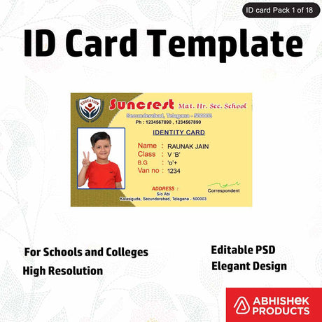 PSD design for creating custom ID badges, featuring professional design elements