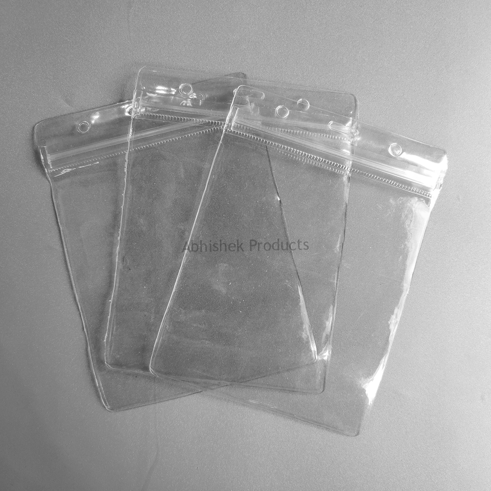 B003 – Clear Waterproof Zip Lock ID Card Holders Badge for School Office Vertical 03