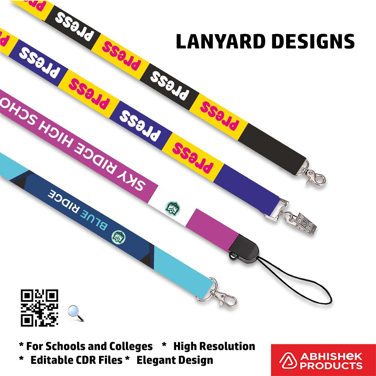 Luxury blue ID card lanyard design