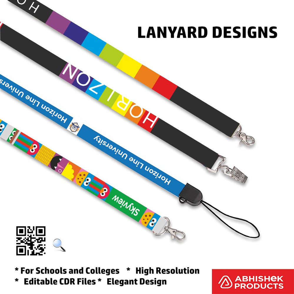Artistic swirl ID card lanyard design