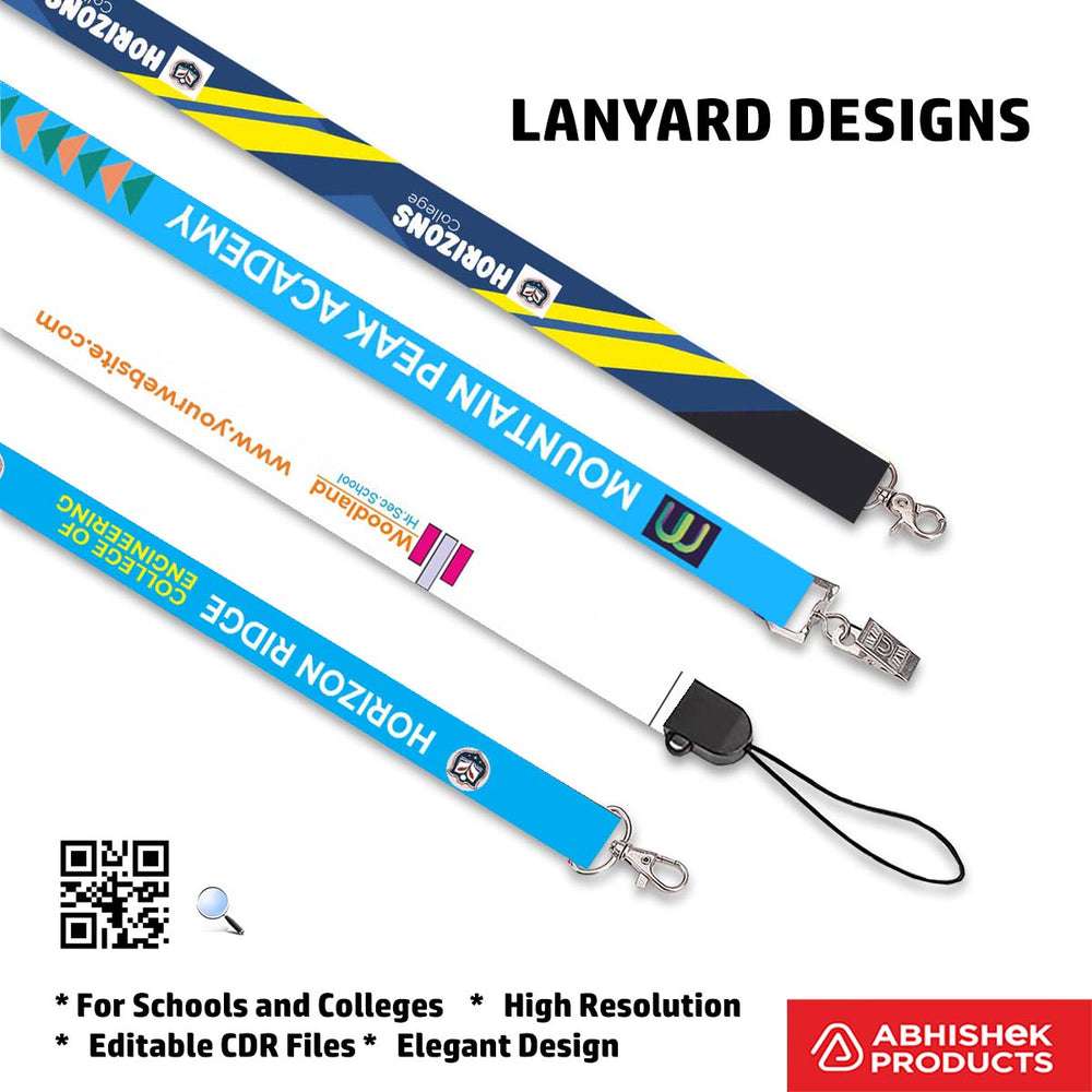 Artistic floral ID card lanyard design