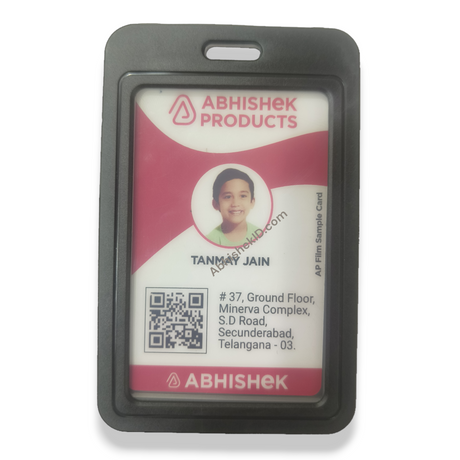 Black Jacket Holder Heavy Indian Grade 54X86MM Vertical PVC Transparent ID CARD HOLDER (5)