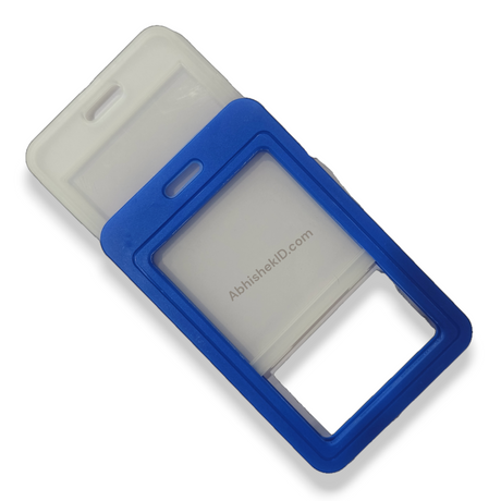 Blue Jacket Holder Heavy Indian Grade 54X86MM Vertical PVC Transparent ID CARD HOLDER (1)