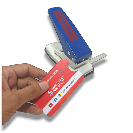 Rubber base pad on calendar D cut punch protects work table from scratches