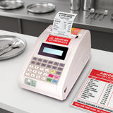 WeP BP-Joy Plus Billing Machine with Battery, white plastic, 2-inch thermal printer, generating a receipt in a canteen setti…