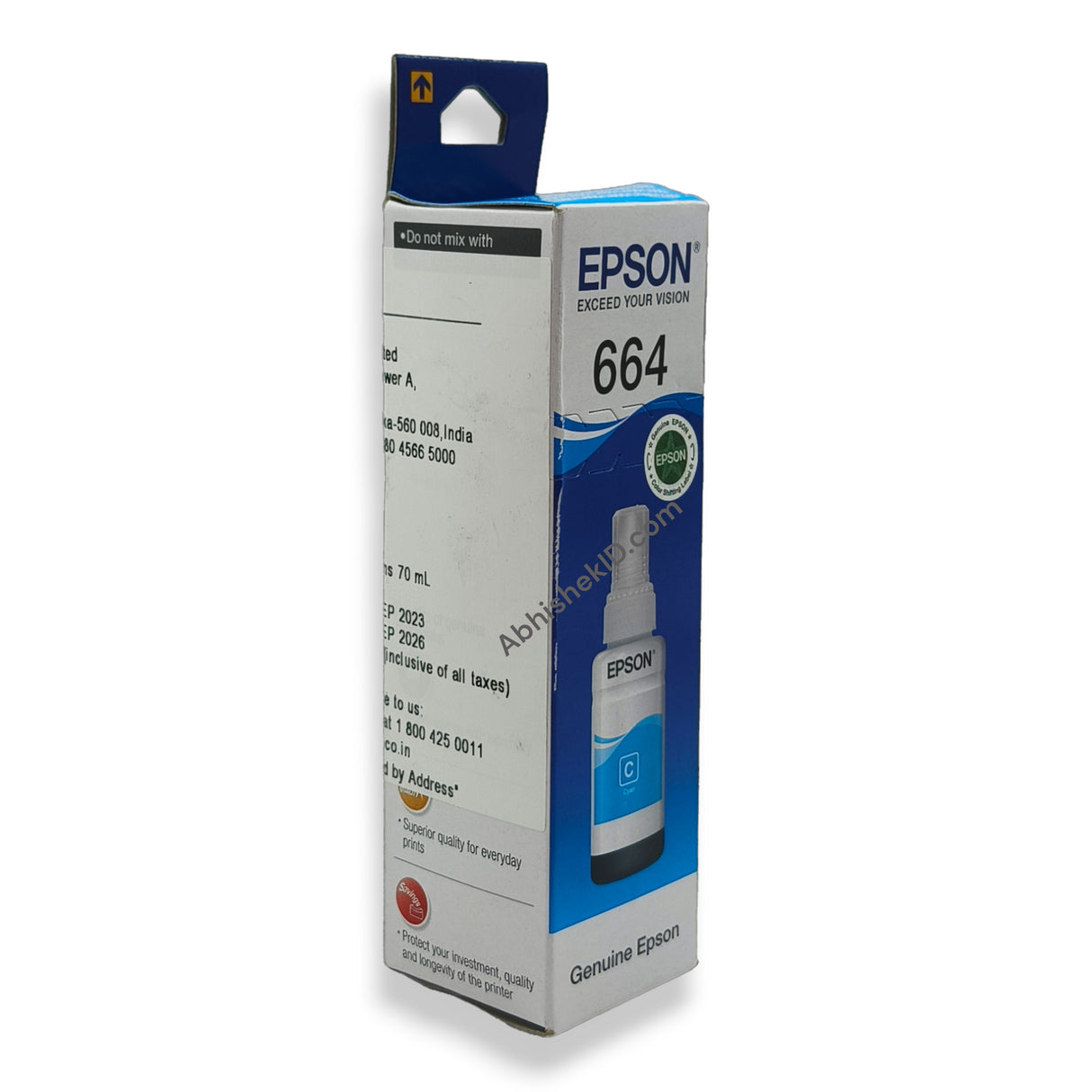 Cyan Epson Original 664 Ink Bottles for EcoTank Printers L130, L1300, L220, L550, L355, L110, L210, L300, L360, L350, L380, L100, L200, L565, L555 (3)