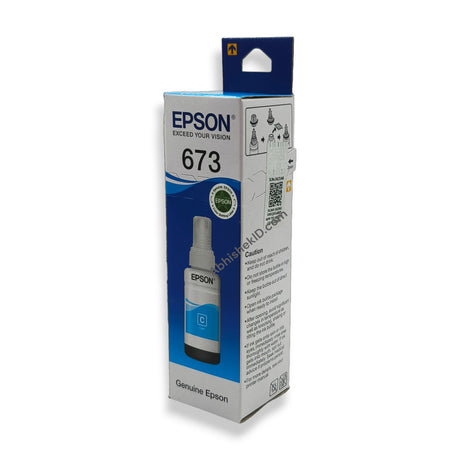 Cyan Epson Original 673 Ink Bottles for EcoTank Printers L805, L850, L1800, L810, L800 (2)