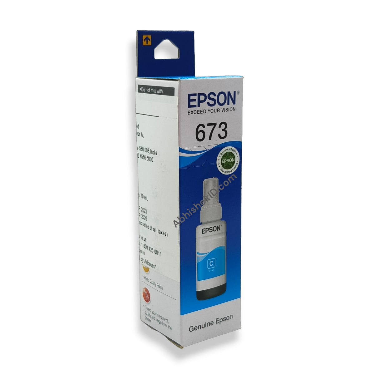 Cyan Epson Original 673 Ink Bottles for EcoTank Printers L805, L850, L1800, L810, L800 (3)