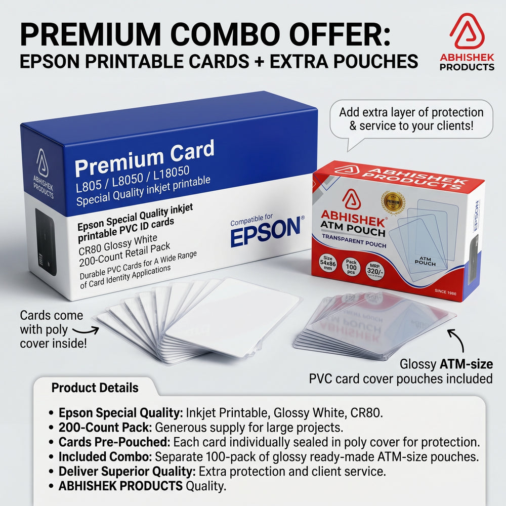Epson Special Quality PVC Cards + Glossy ATM Cover Combo Kit