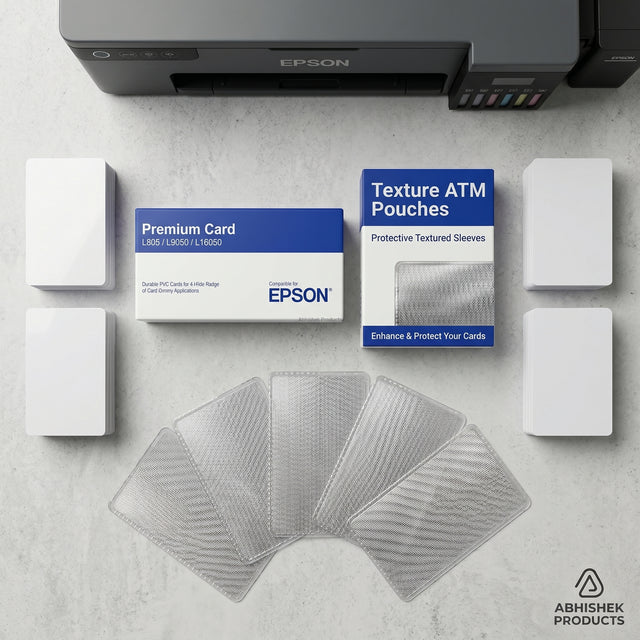 Epson PVC cards and texture ATM cover combo kit matched print and issue set for L8050 L18050 ID card shops AbhishekID