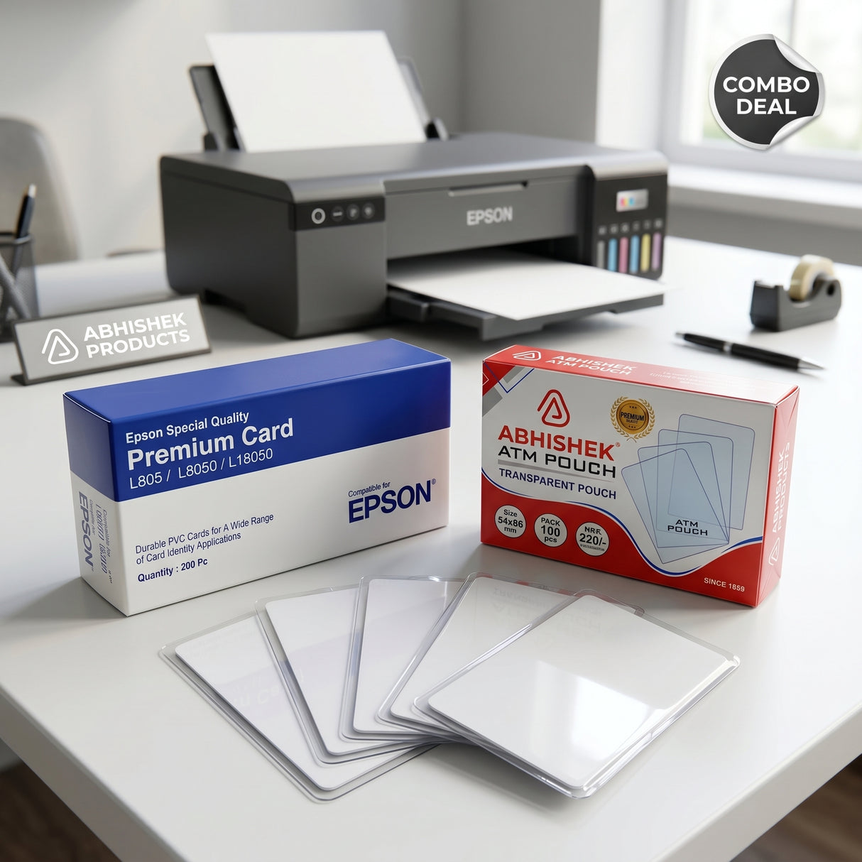 Epson Special Quality PVC Cards + Glossy ATM Cover Combo Kit