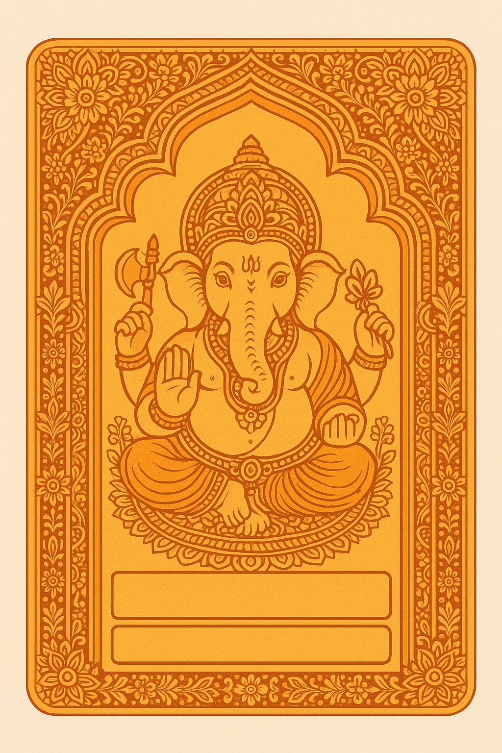Ganesh Mandal ID Card Design Templates SVG (85x130mm) – Editable for CorelDRAW, Photoshop, Illustrator