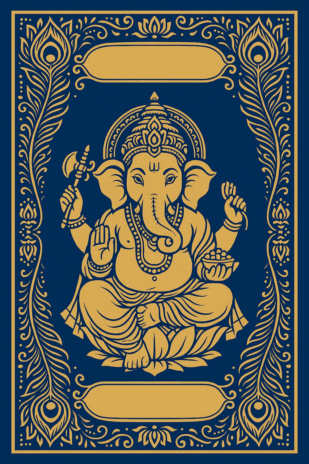 Ganesh Mandal ID Card Design Templates SVG (85x130mm) – Editable for CorelDRAW, Photoshop, Illustrator