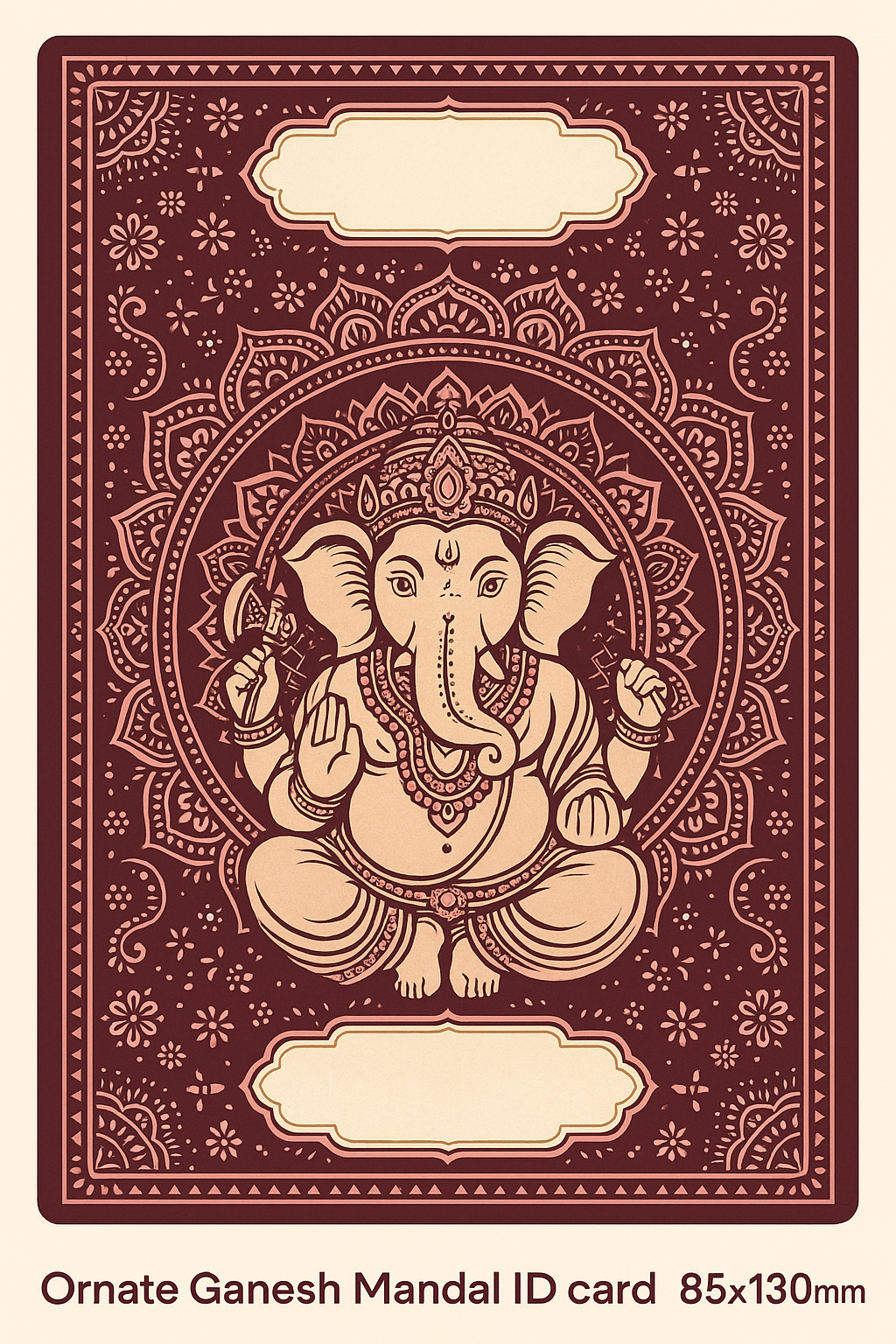 Ganesh Mandal ID Card Design Templates SVG (85x130mm) – Editable for CorelDRAW, Photoshop, Illustrator