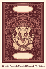 Ganesh Mandal ID Card Design Templates SVG (85x130mm) – Editable for CorelDRAW, Photoshop, Illustrator