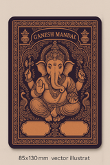 Ganesh Mandal ID Card Design Templates SVG (85x130mm) – Editable for CorelDRAW, Photoshop, Illustrator
