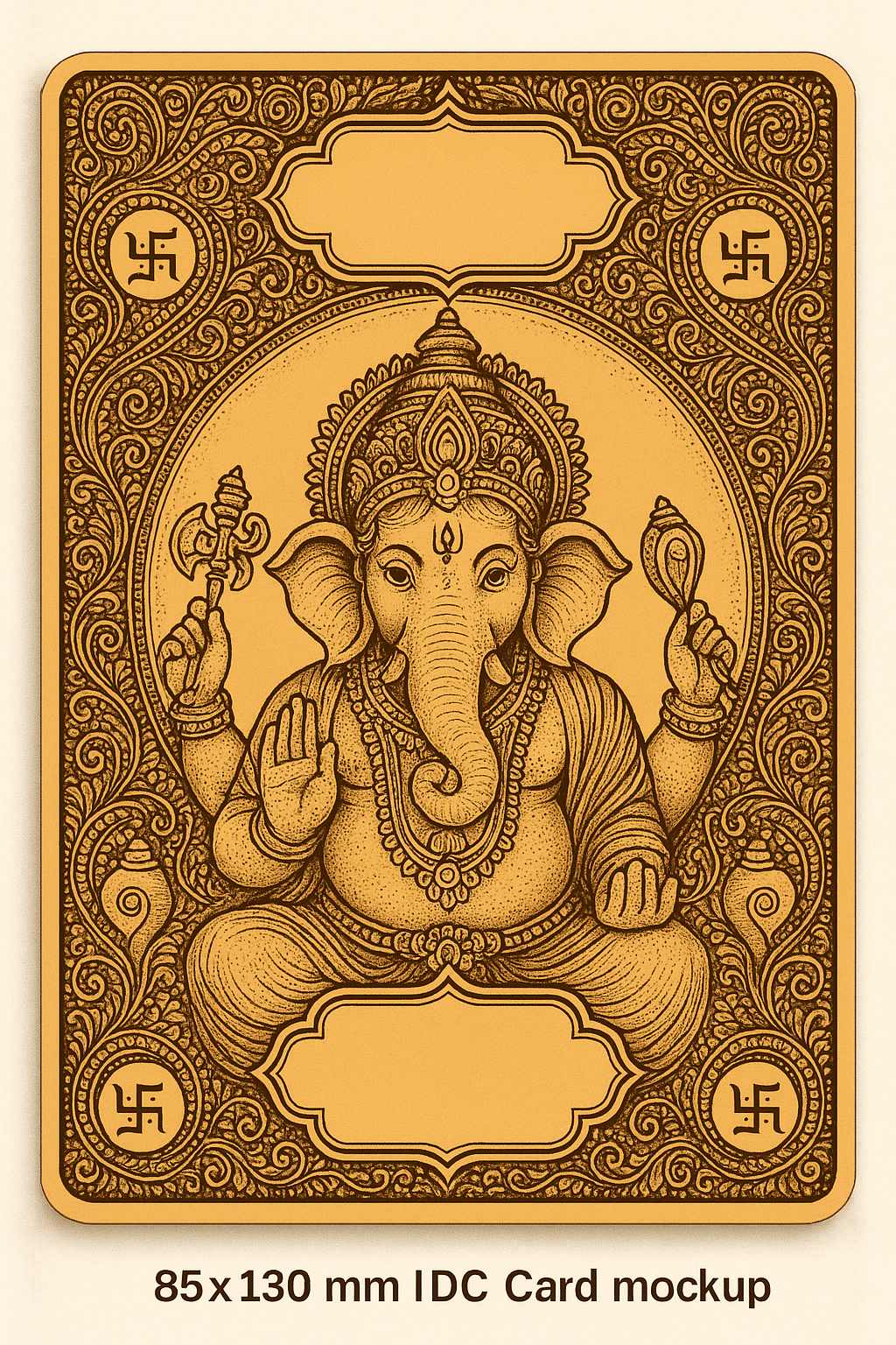 Ganesh Mandal ID Card Design Templates SVG (85x130mm) – Editable for CorelDRAW, Photoshop, Illustrator