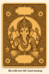 Ganesh Mandal ID Card Design Templates SVG (85x130mm) – Editable for CorelDRAW, Photoshop, Illustrator