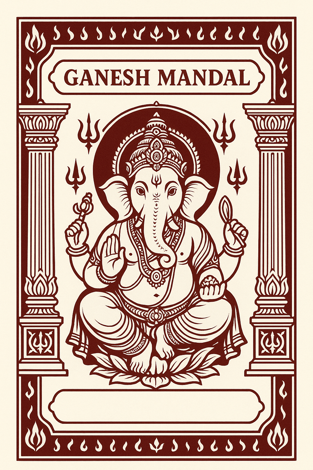 Ganesh Mandal ID Card Design Templates SVG (85x130mm) – Editable for CorelDRAW, Photoshop, Illustrator