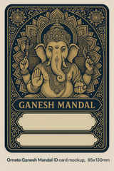 Ganesh Mandal ID Card Design Templates SVG (85x130mm) – Editable for CorelDRAW, Photoshop, Illustrator
