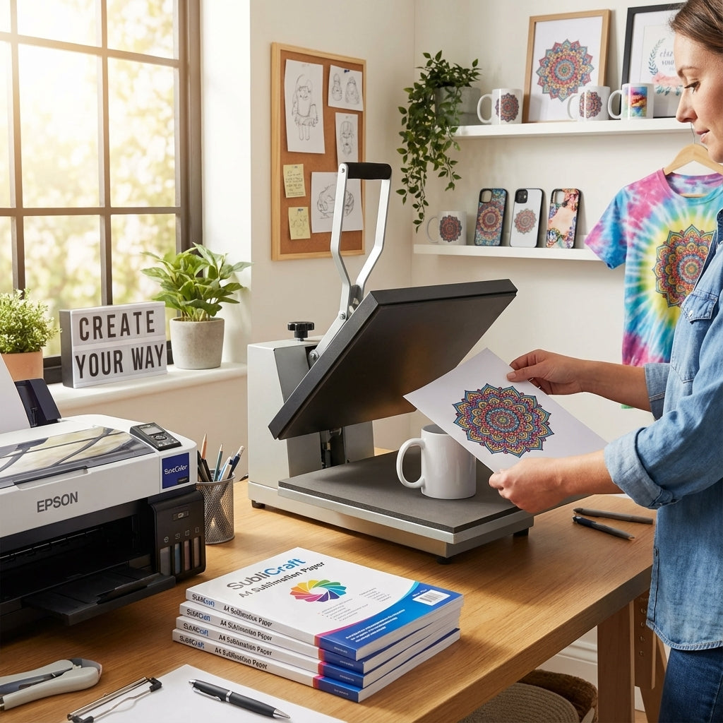 സബ്‌ലിമേഷൻ ഇങ്ക്‌ജെറ്റ് പ്രിൻ്ററിനായുള്ള A4 S-RACE വിവിഡ് ഡൈ സബ്‌ലിമേഷൻ പേപ്പർ 120GSM (Epson, HP, Canon, Brother) (A4 വലുപ്പം)