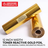 12 Inch x 112 Meter Gold Foil Metallic Roll (LaserJet) for binding, cards, decorative projects