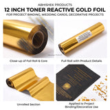 12 Inch x 112 Meter Gold Foil Metallic Roll (LaserJet) for project binding and decorative use.
