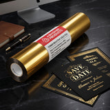 12 Inch x 112 Meter Gold Foil Metallic Roll (LaserJet) with gold foiled wedding invitations