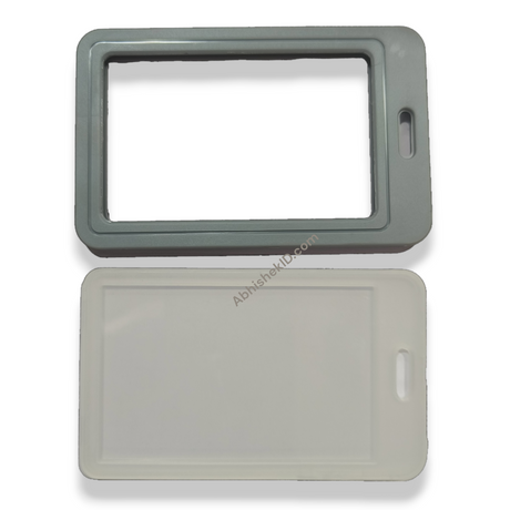 Grey Jacket Holder Heavy Indian Grade 54X86MM Vertical PVC Transparent ID CARD HOLDER (2)