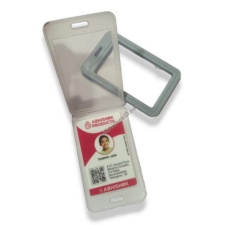 Grey Jacket Holder Heavy Indian Grade 54X86MM Vertical PVC Transparent ID CARD HOLDER (5)