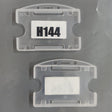 H144 Semi-Transparent Dual PVC Horizontal ID Card Holder for corporate security and standard office badge display.
