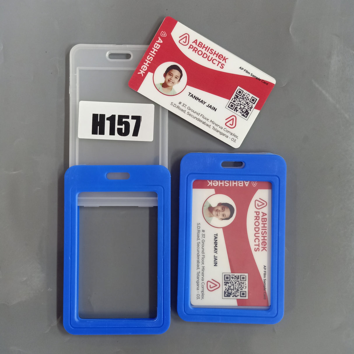 Blue Jacket Holder - Heavy Indian Grade 54X86MM Vertical PVC Transparent ID CARD HOLDER