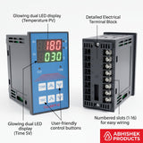 Temperature Controller for 15x15 & 16x24 Heat Press | Digital Meter, gray plastic with blue face, LED display