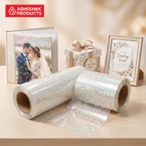 Holographic Heart Thermal Lamination Roll 330MM x 100 Meter x 27 Micron, clear film with heart pattern, used for albums and…