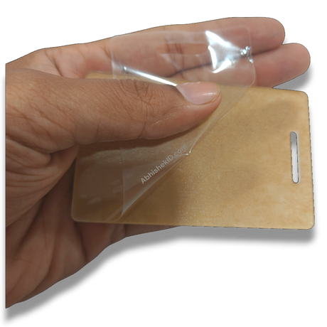 Horizontal Acrylic Sandwich ID Card Set - 86x54mm 2mm Crystal Clear Acrylic Plates - Front View - AbhishekID
