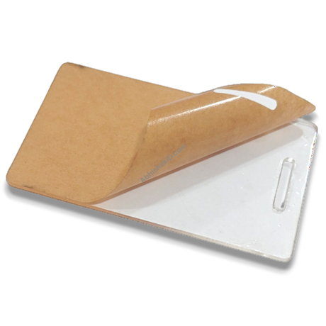 Horizontal Acrylic Sandwich ID Card - 86x54mm 2mm Clear Gumming - Close Up - AbhishekID